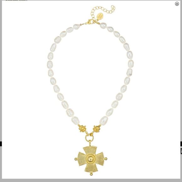 - Elegant Gold and White Necklace
